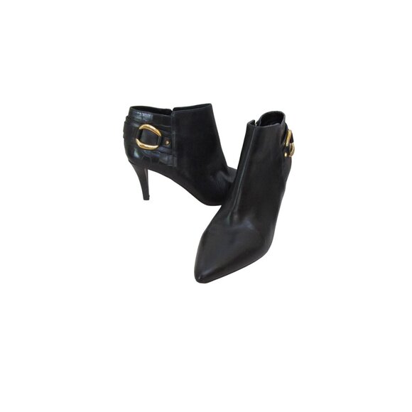 Vince Camuto Selmente Buckled Black Leather Booties SZ 8M - Picture 1 of 6